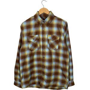 DIXXON Flannel Co. D-Tech Slightly Stooped Plaid Flannel shirt mens size M